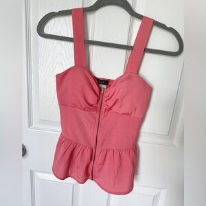Love J Orange Peplum Blouse Tank Top